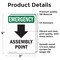 Signmission Assembly Point (Down Arrow) With Symbol, 3.5 in W x Rectangle, Vinyl Decal OS-2PACK-EM-D-35-V-10429 - alternate 4